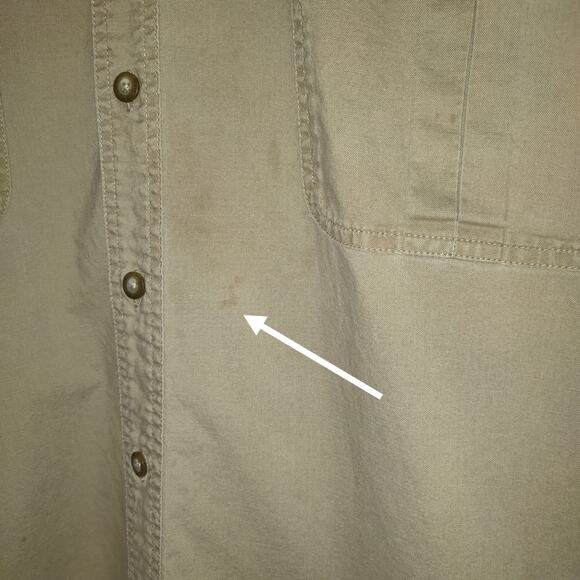 Cabela's Men's Shirt 2XL TALL Outdoor Gear Tan Camel Elbow Patches Work Wear - Picture 7 of 16